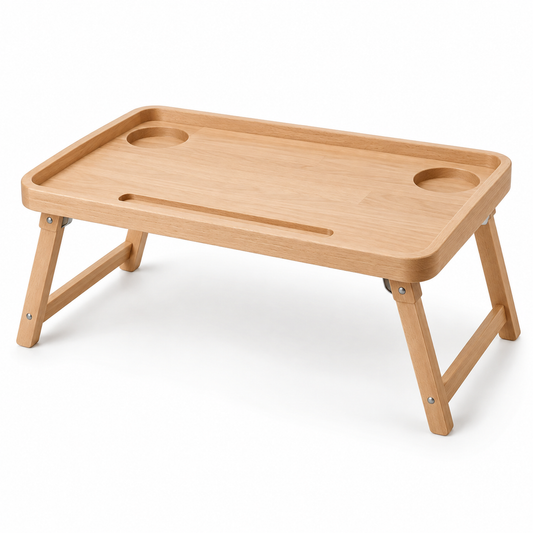 Classic Four-Leg Folding Bamboo Picnic Tray