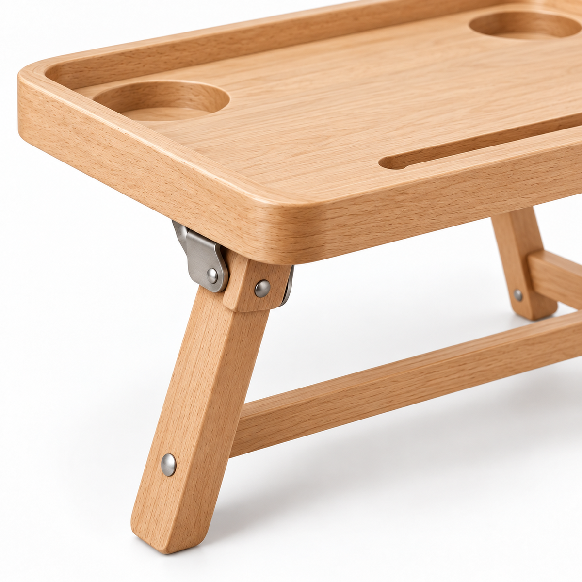 Classic Four-Leg Folding Bamboo Picnic Tray