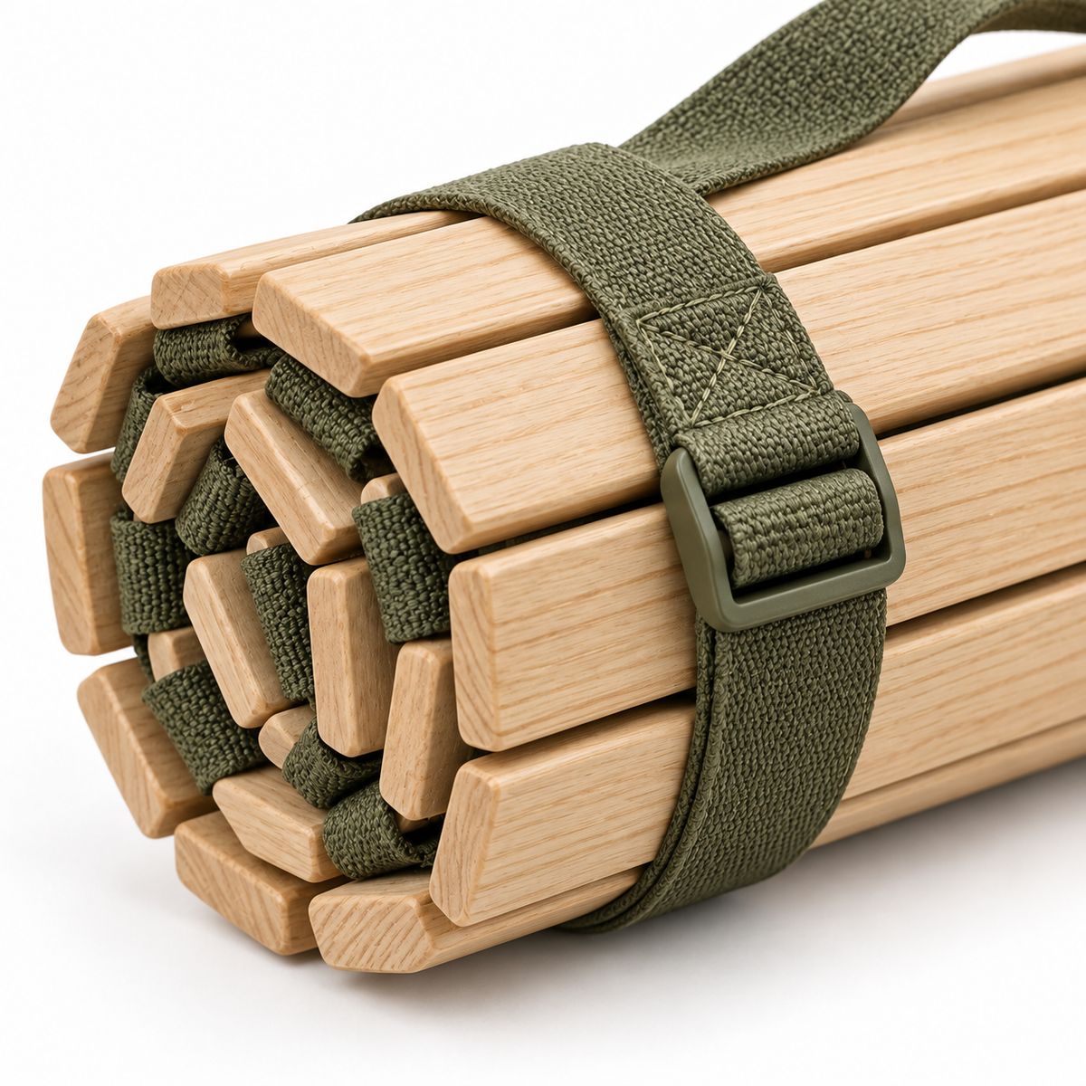 Roll-Up Wooden Slat Portable Camp Table