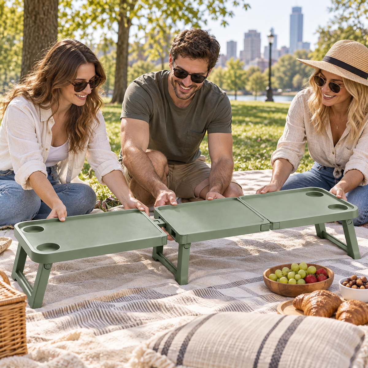 Modular Connect-and-Split Bed Tray Set