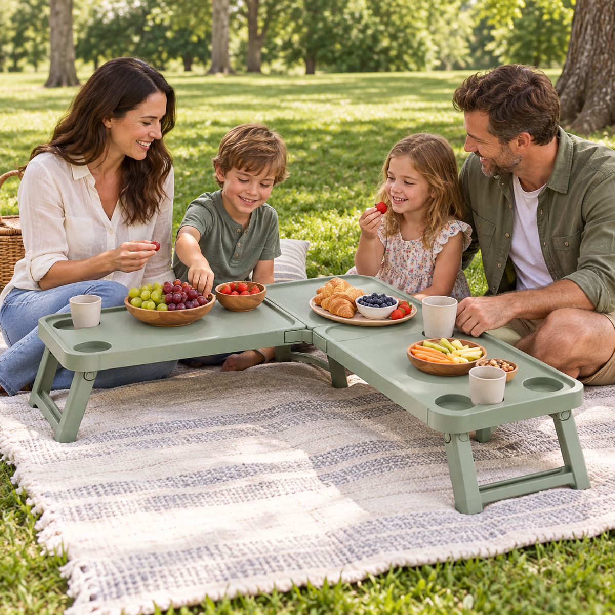 Modular Connect-and-Split Bed Tray Set